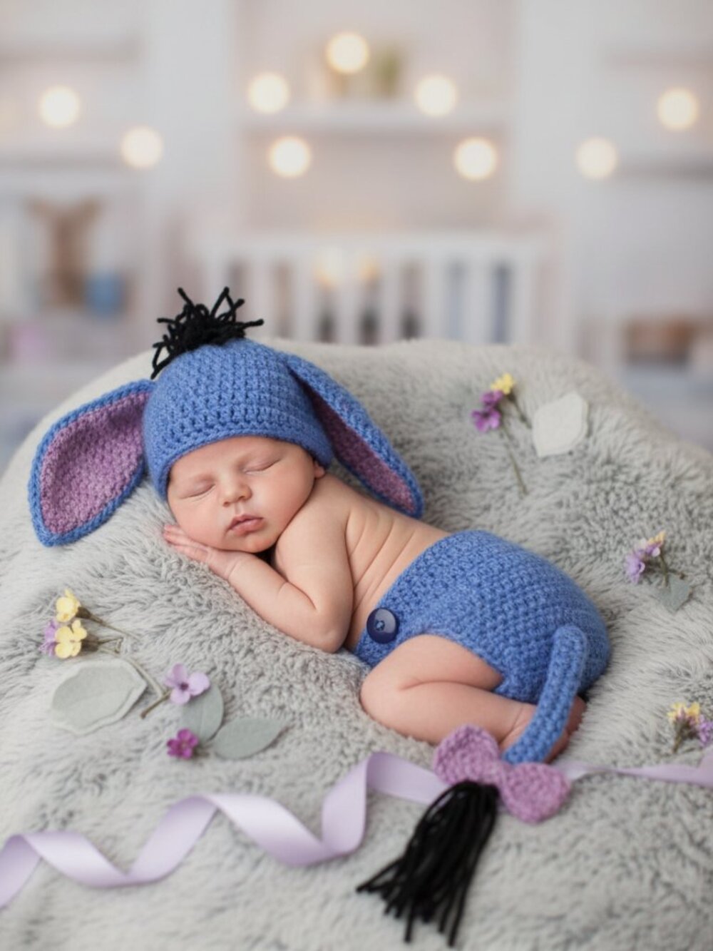 Blue Donkey Baby Costume Set | Newborn Photo Prop | First Halloween Costume